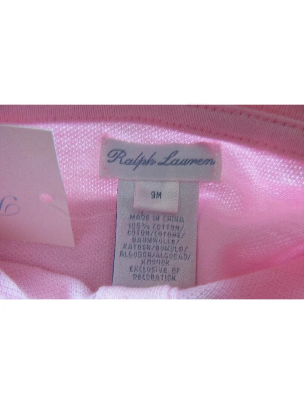 Ralph Lauren Polo Baby Girls 2 Pc Dress Pink with Blue Pony 9 Months NWT NEW